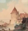 Wilhelm Lichtenheld, Dorfansicht in Süddeutschland. 2. H. 19. Jh, Aquarell über Bleistift