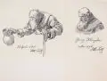Otto Seitz, Studien zu einem alten Mönch, 1896, Graphitzeichnung