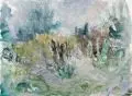 Sybille Leifer, Landschaft, 1980, Aquarell, Gouache und Bleistift auf festem Papier