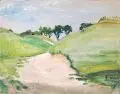 Paul Weiser, Feldweg, 1921, Aquarell