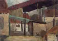 Konrad Maass, Stadtlandschaft, 1986, Öl auf Leinwand