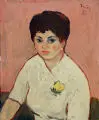 Heinrich Witz, Damenportrait, 1957, Öl auf Hartfaser