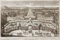Pierre Aveline, Fünf Darstellungen des Schlosses Versailles. Wohl 18. Jh, Kupferstiche auf Bütten