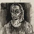 Fritz Kempe, Portrait einer jungen Frau. Ohne Jahr, Holzschnitt