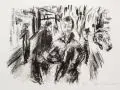 Robert Liebknecht, Pariser Straßenszene. 1980er/ 1990er Jahre, Lithographie auf "Hahnemühle"-Bütten