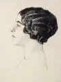 Emil Orlík, Portrait einer Dame. Wohl um 1915, Lithographie