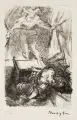 Max Slevogt, Der Bildermann, Lithographien auf Bütten und ein Holzschnitt auf Japan. "Der Bildermann" (Furcht vor dem deutschen Michel)
