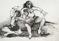 Regina Zepnick, Zwei Tänzerinnen, 2011, Federzeichnung in Tusche auf festerem Papier