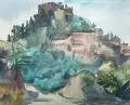 Erich Kraemer, Castelnau, 1984, Aquarell