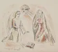 Irma Lang-Scheer, Frohe Weihnacht, Lithographien auf verschiedenen Papieren