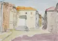 Konrad Maass, Bagnoregio, 1996, Aquarell über Graphit auf festem Bütten