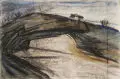 Konrad Maass, Herbstlandschaft, 1983, Farbige Pastellkreide auf Bütten