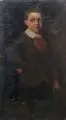 Wilhelm Maria Leibl, (Nachfolge ?), Stehender Knabe. Wohl 1870er Jahre, Öl auf Holz