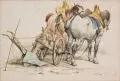 Victor Adam, Pferdepflug. 1. H. 19. Jh, Lithographie, koloriert