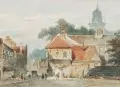 Carl Graeb, (zugeschr.), Stadtansicht. Mitte 19. Jh, Aquarell