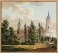 H. Kindt, Kirche im Sonnenlicht, 1809, Aquarell