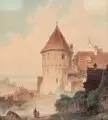Wilhelm Lichtenheld, Dorfansicht in Süddeutschland. 2. H. 19. Jh, Aquarell über Bleistift