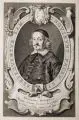 Pieter de Jode II, Athanasius Rudolphius, 1649, Kupferstich auf Bütten mit undeutlichen Wasserzeichen am unteren Rand