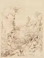 Ludwig Richter, (zugeschr.), Hirten auf der Rast. Mitte 19. Jh