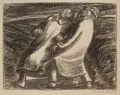 Ernst Barlach, Panischer Schrecken, Um 1928, Lithographie auf gelblichem altdeutschen Maschinenbütten