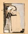 Hans Brosch, Ohne Titel. Ohne Jahr, Feder- und Pinselzeichnung in Tusche und Acryl auf braunem Papier