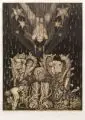 Ernst Fuchs, Adams Zerstörung und Verheißung, 1969, Radierung auf "BFK-Rives"-Bütten