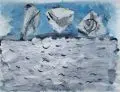 Andreas Küchler, Am Meer, 1991, Gouache, Aquarell und schwarze Fettkreide