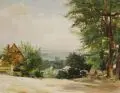 Arno Drescher, Landschaft bei Pillnitz, Wohl 1920, Öl auf Malpappe