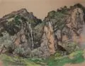 Hans Unger, Gebirgslandschaft mit Wasserfall