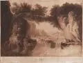 Maria Katharina Prestel, A View of the Loss of the Rhone, 1791, Aquatintaradierung in Sepia