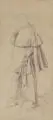 Wilhelm von Lindenschmit, Studie eines Mannes. 19. Jh, Bleistiftzeichnung