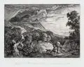 Ludwig Richter, Gegend am Monte Serone bei Olevano während einem Gewitter