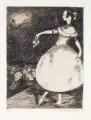 Willi Geiger, Tänzerin, 1903, Kaltnadelradierung auf chamoisfarbenem Bütten