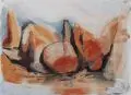 Katrin Feist, Felsen, 1998, Mischtechnik auf Papier