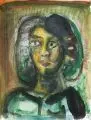 Peter Graf, Frauenportrait, 1997, Aquarell und schwarze Kreide