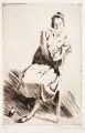 Georg Richter-Lößnitz, Sitzende Dame / Mädchen / Mädchen und Pierrot / Skiläuferin. 1920er Jahre