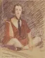 Georg Richter-Lößnitz, Rauchende Dame im Schneidersitz/ Sitzende Dame mit Hut / Sitzendes Mädchen von vorn. 1920er Jahre