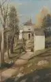 Eugen Jettel, Kirchgang im Spätsommer, 1891, Öl auf Leinwand