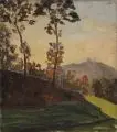 Erich Theodor Holtz, Burgberg Kalsmunt, Öl auf Malpappe