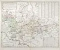 Pieter (Petrus junior) Schenk, Aemmter Stolpen und Radeberg mit Lausitz, 1754, Kupferstich, koloriert, auf Bütten