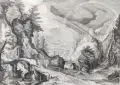 Raphael Sadeler, Aufbruch zur Jagd, Um 1600, Kupferstich nach Paul Bril