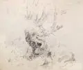 Albert Hertel, Waldstück, Um 1890, Bleistiftzeichnung