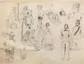 Franz von Rohden, Figurenstudien, 1834, Bleistiftzeichnung