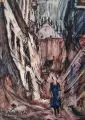 Walter Köhler, Mädchen in der Stadt, 1921, Aquarell und Federzeichnung in Tusche