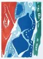 Ernst Wilhelm Nay, Komposition in Rot, Blau und Grün, 1967, Farbaquatinta auf Japan
