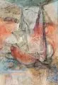 Carl Friedrich Treber, Gesunkenes Schiff. 2. Viertel 20. Jh, Aquarell und Federzeichnung in Tusche