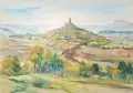 Irmgard Uhlig, Burg Vetzberg bei Gießen. Ohne Jahr, Aquarell