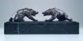 Max Hermann Fritz, Zwei kämpfende Braunbären, Um 1930, Bronze, gegossen, dunkelbraun patiniert