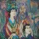 Werner Hitzer, Geishas, 1988, Öl auf Hartfaser