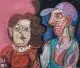 Peter Graf, Paar, 1995, Gouache, Tempera und Pastellkreide auf Papier